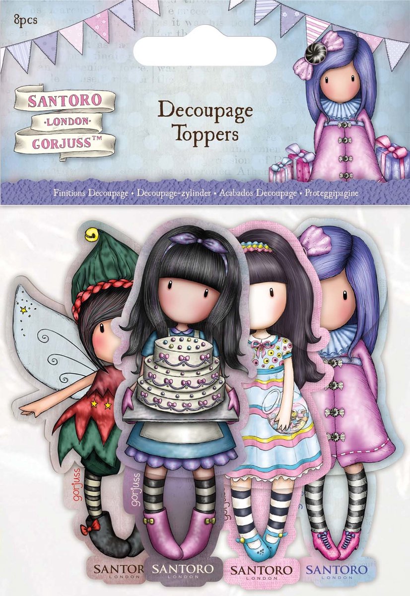 Gorjuss Birthday Decoupage Toppers (8pcs) (GOR 169134)