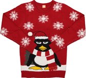 Kerst trui katoen - O-hals - Pinguin -  Maat: XL