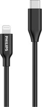 Câble de charge Philips DLC3106L/03 - Câble USB-C vers Lightning - Apple - iPhone - iPad - 2 mètres - Zwart