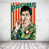 Pop Art Al Pacino Canvas - 90 x 60 cm - Canvasprint - Op dennenhouten kader - Geprint Schilderij - Popart Wanddecoratie