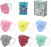 FFP2 "Mini" 6-laags kinder mondmaskers (afzonderlijk verpakt) - multi color pack - 10 stuks