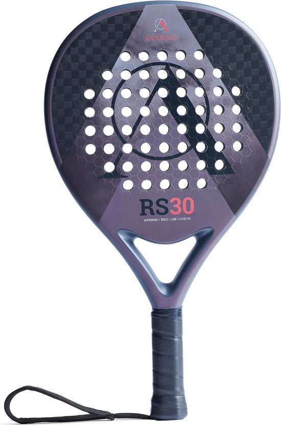 Avensio RS30 Padel Racket - 12k Carbon - Teardrop Shape - EVA Foamcore - Inclusief Padelhoes