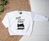 Baby sweater - Ssst papa en ik kijken motogp -  Maat 56