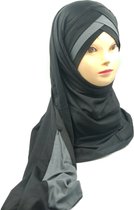 Mooie zwarte hoofddoek, viscose hijab.