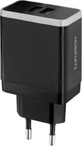 Mobiparts - Dual-Port USB-A Oplader 2.4A | Zwart
