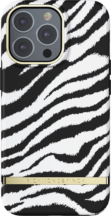 Richmond & Finch Zebra hoesje voor iPhone 13 Pro Max - Zwart | bol