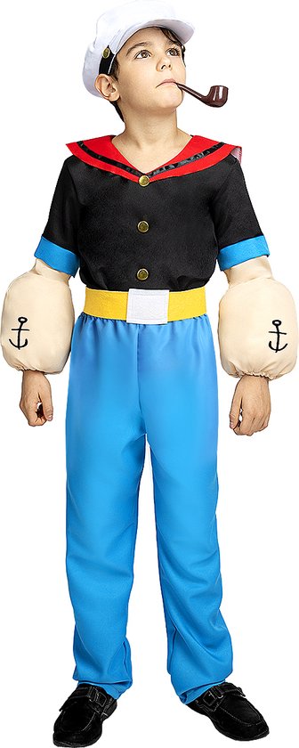 Déguisement Officiel Popeye Pour Adulte - Complet (chemise, Pantalon, Casquette, Bras Rembourrés)