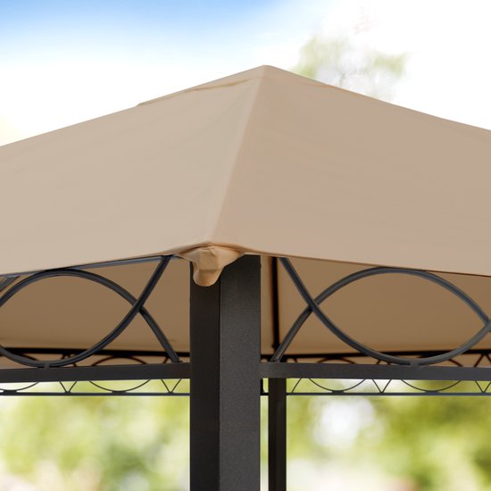 Aufun Vouwpaviljoen,3x3m paviljoen, waterdicht met 4 zijpanelen en ramen voor tuinen, feesten, bruiloften, picknicks, vouwpaviljoen gemaakt van Oxford metalen frame, stabiele UV-bescherming, wit