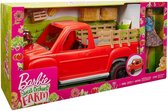 Barbie pop met voertuig - Barbiepop boerderij thema met pick-up truck farm auto + boerderijpop