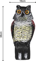 Polaza®️ Vogelverschrikker uil - Vogelverjager - Duivenverjager - Realistische uil - Decoratie uil - Met 360 graden draaiende kop