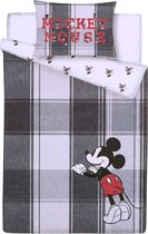 Zwart-grijs, dubbelzijdig katoenen beddengoed 135x200 Mickey Disney, OEKO-TEX