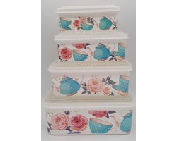 Frico vershoudbakjes - keuken - opbergbakjes - design ´high tea´- set van 4