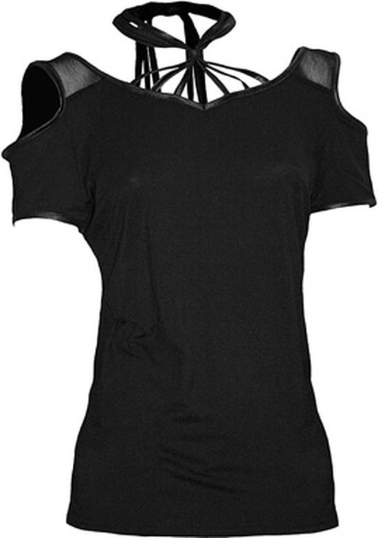 Gothic Kanten Top Met Bandjes En Glas In Loodmotief