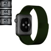 Geschikt voor Apple Watch Bandje - Milanees Watch Bandje - Apple iWatch Series 1/2/3/4/5/6/SE/7 - 42/44/45mm - Groen