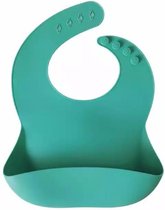Siliconen slabbertje - Siliconen Baby slabbetje Met Opvangbakje - BPA Vrij - Afwasbaar - Turquoise