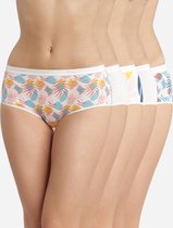 Dim Les Pockets Boxers - Onderbroeken - Katoen - Dames - 5 Stuks - Maat 42/44 -  Wit/Roze/Grijs/Wit/Grijs