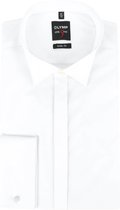 OLYMP Level 5 body fit overhemd - smoking overhemd - wit - gladde stof met wing kraag - Strijkvriendelijk - Boordmaat: 46