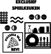Stickerset voor de Ikea Duktig Speelkeuken | Exclusief speelkeuken| Pizzeria | 6-delig | 5 kleuren leverbaar | Gepersonaliseerd | met naam