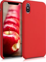 kwmobile telefoonhoesje voor Apple iPhone XS - Hoesje met siliconen coating - Smartphone case in rood