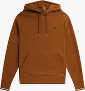 Fred Perry Twin Tipped Hooded Sweatshirt Dark Caramel - S