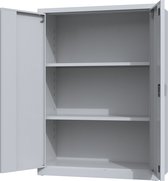 Metalen archiefkast - 110x80x38 cm - Lichtgrijs - Met slot - draaideurkast, kantoorkast, garagekast - AKP-108 - Povag
