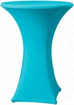 Statafelrok turquoise - Statafel Tafelrok - Statafelhoes - Stretch – TURQUOISE - ∅80 x 120 cm – Cocktailparty - Trouwen - Bruiloft