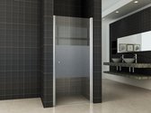 Klea  Nisdeur Draaideur Rechtsdraaiend Met Profiel 90x200cm 8mm Antikalk Veiligheidsglas Met NANO Coating Gedeeltelijk Matglas