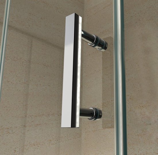 Entrée d'angle Cabine de douche Porte coulissante 800x1200x1950mm Nano (anti-calcaire) Revêtement 8mm Verre de sécurité Profil chromé Easy Clean