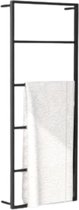 Handdoekenrek Moderna Zwart – Luxe Rek - Industrieel – Handdoekhouder - Dubbel-Arms - Mat Zwart - Staal