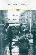 Boek 'Keep the Aspidistra Flying' van George Orwell, met een straatscène op de omslag.