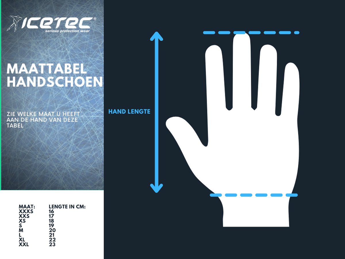 Icetec | Snijvaste Schaatshandschoenen - Zwart / Wit - XXL OP=OP!!