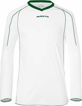 Masita | Sportshirt Heren Lange Mouw - Striker Voetbalshirt Fitness Shirt- Hardloopshirt Heren - Wedstrijdshirt - sneldrogend - WHITE/GREEN - 128