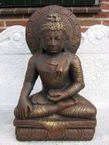 Boeddha chakra bruin, vol stenen beeld.