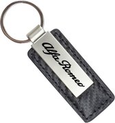 Luxe Auto Sleutelhanger - Alfa Romeo Stijl - Carbon Look - Past bij oa. Alfa Romeo Guilietta / Giulia / MiTo / Stelvio / Brera / Spider / 145 / 146 / 147 / 4C - Keychain Sleutel Hanger Cadeau