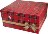 6 Kerstpakketdoos rood 350 x 310 x 170 mm - pak met 6 dozen, Geschenkdozen met kerstthema