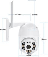 Techage Beveiligingscamera PTZ 3MP - Buiten Camera - Pan/Tilt/Zoom - HD - Waterdicht - 360° Kijkhoek
