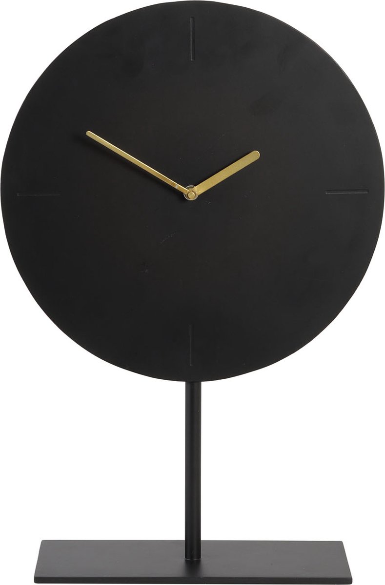 Tafelklok Waiwo - Zwart/Goud - 30x10x45,5cm - Metaal - Klok - Tafelklok - Klokken