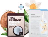 Mamonde Narcissus Hydrating Flower Essence Mask (1) & Farmstay Real Coconut Essence Mask (1) - Gezichtsmasker set - Powered Energy Skin - Essence - Droge Huid Korean Skin Set - Set