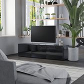 Decoways - Tv-meubel 120x34x30 cm spaanplaat hoogglans zwart