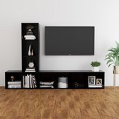 Decoways - 3-delige Tv-meubelset spaanplaat zwart