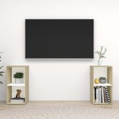 Decoways - Tv-meubelen 2 stuks 72x35x36,5 cm spaanplaat wit sonoma eikenkleur