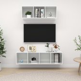 Decoways - 2-delige Tv-meubelset spaanplaat hoogglans wit
