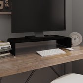 Decoways - Tv-meubel/monitorverhoger zwart 70x30x13 cm glas