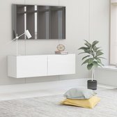 Decoways - Tv-meubel 100x30x30 cm spaanplaat hoogglans wit