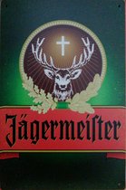 Jagermeister Wandbord - Reclamebord - Poster - Mancave Decoratie - Tinnen / Metalen Bordje - 30x20cm - Met Ophangplakkers