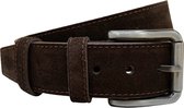 Riem Heren - Riem Dames Donkerbruin Suede Leer - 4.5 cm breed - 135 cm (taille tot 115 cm)