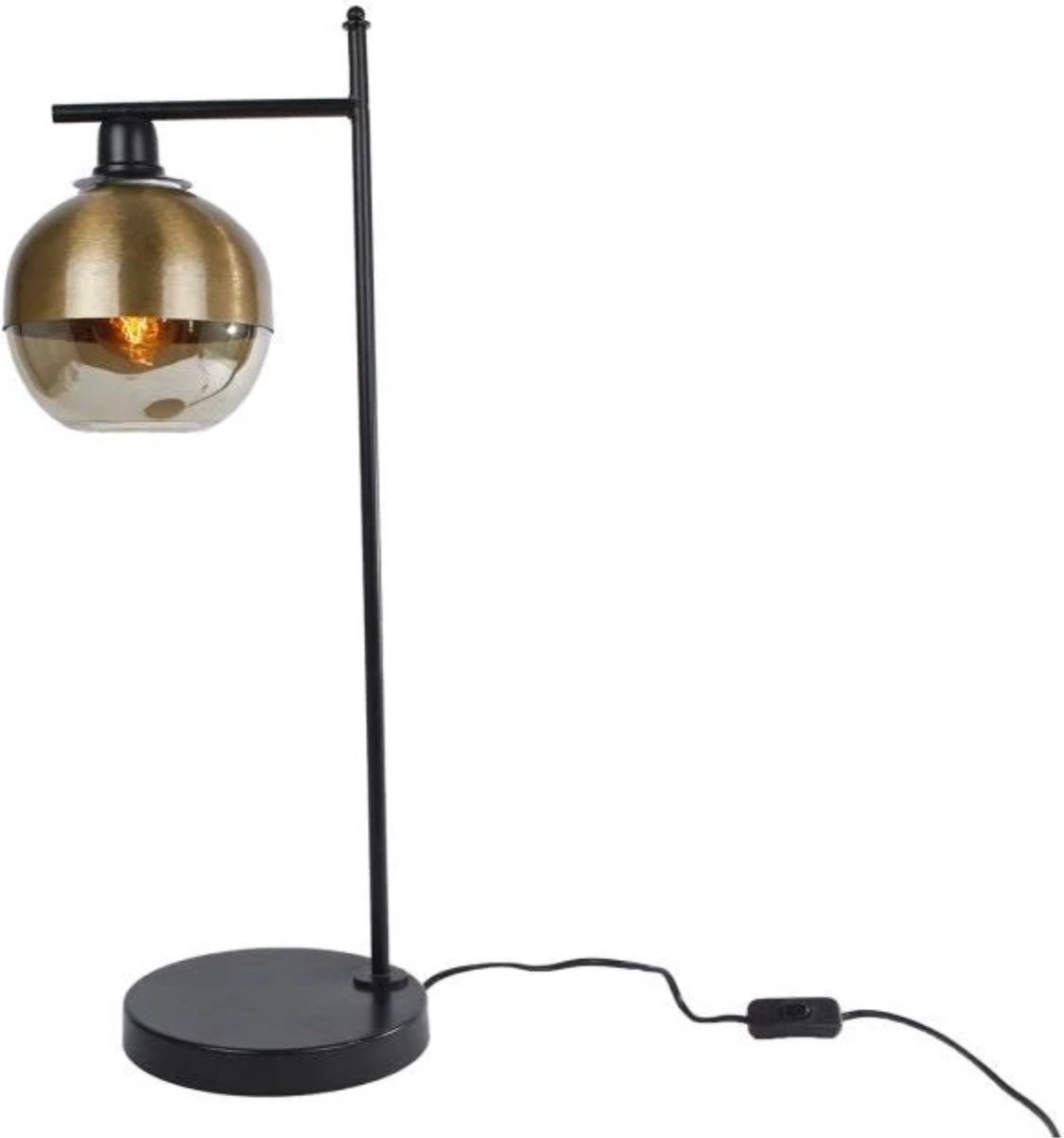 Tafellamp - tafellamp | eva | zwart-goud | metaal | 22x20x70 cm - goud - 22x20x70