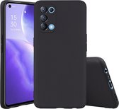 Hoesje Oppo Reno 5 5G - Siliconen - Oppo Reno 5 5G Hoesje Zwart Siliconen Case