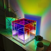 Magische Kubus - Kubus lamp - Cube lamp - Led Kleuren Tafellamp - RGB Cube - Led Kleuren - Automatische Sfeer Tafellamp - 22CM