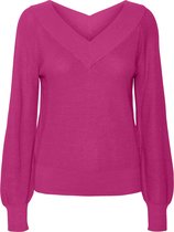 Vero Moda VMNEWLEXSUN LS DOUBLE V-NECK BLOUSE GA Dames Trui - Maat M